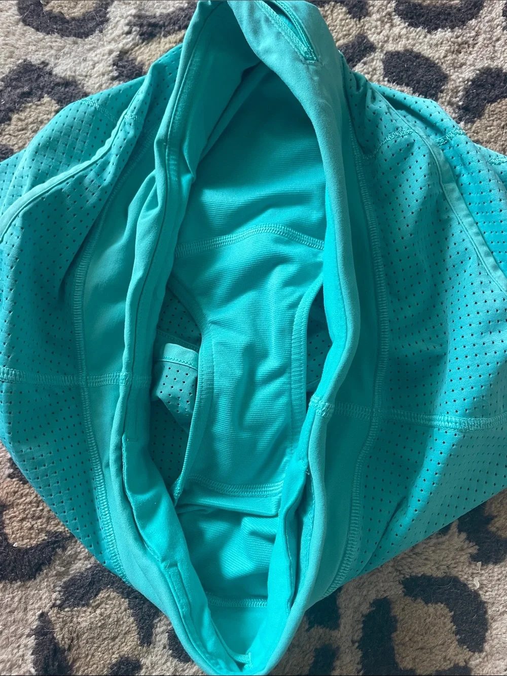 lululemon athletica turquoise perforated athletic shorts